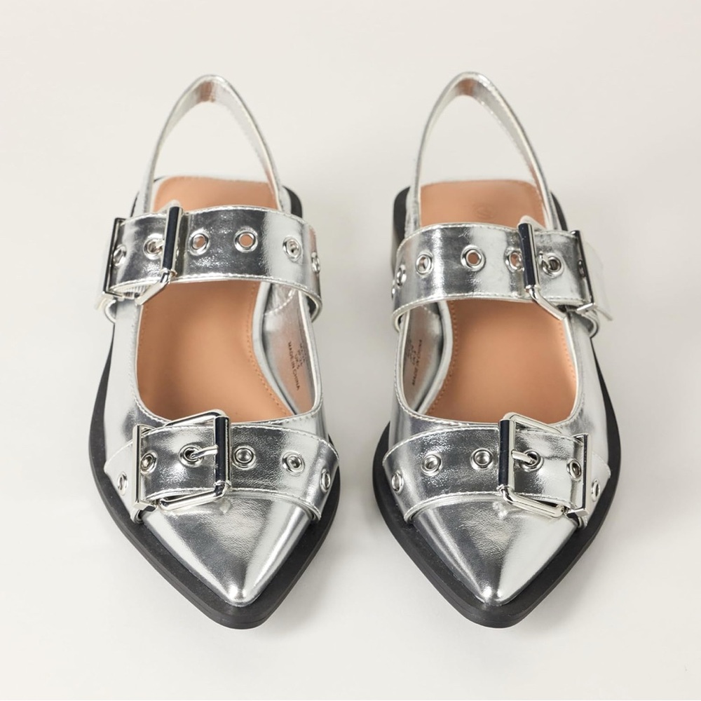 NWT The Drop Evie Moto Pointed Toe Flat